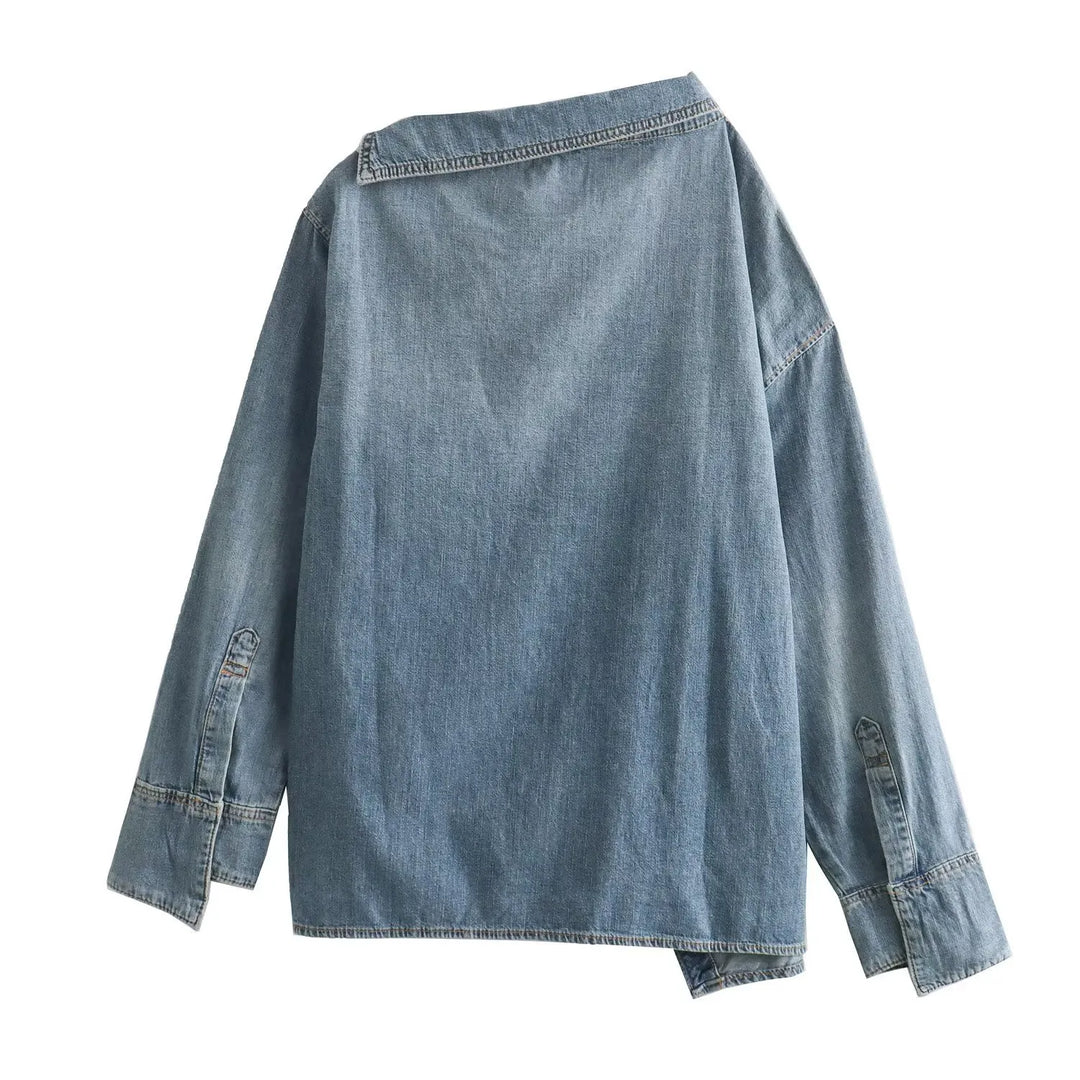 W&W Mode | Lässiges, Asymmetrisches Jeanshemd