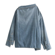 WW | Lässiges, Asymmetrisches Jeanshemd