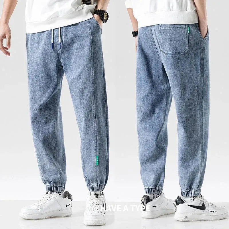 WW | Modische Plus-Size-Herren-Jeans mit Knöchelbindung