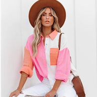 WW | Colorblock Hemd Mit Knopfverschluss Für Damen