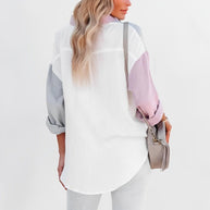 WW | Colorblock Hemd Mit Knopfverschluss Für Damen