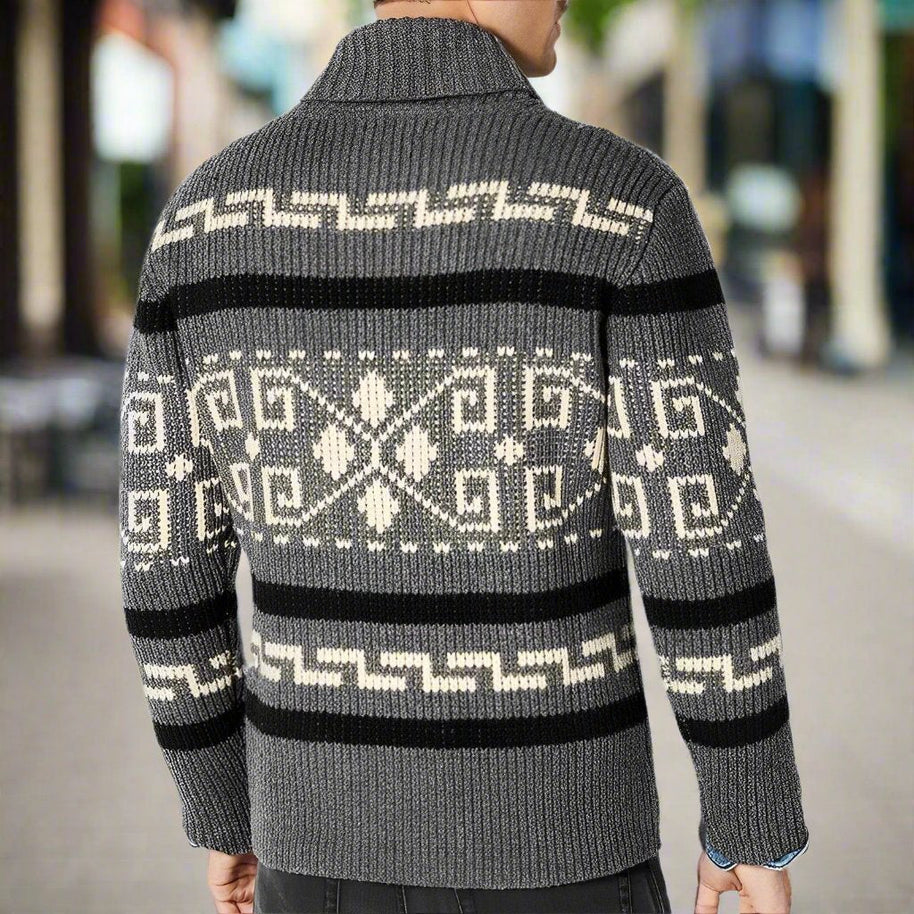 WW | Herren Strickjacke Mit Retro|Revers