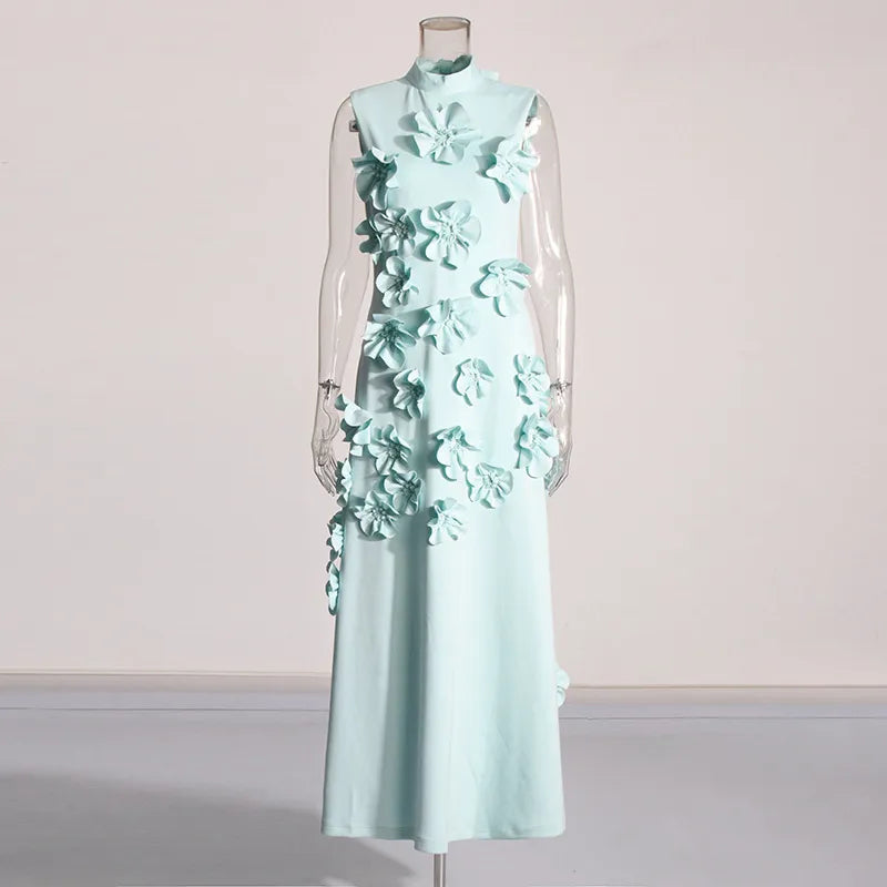 Damen langes Blumenkleid
