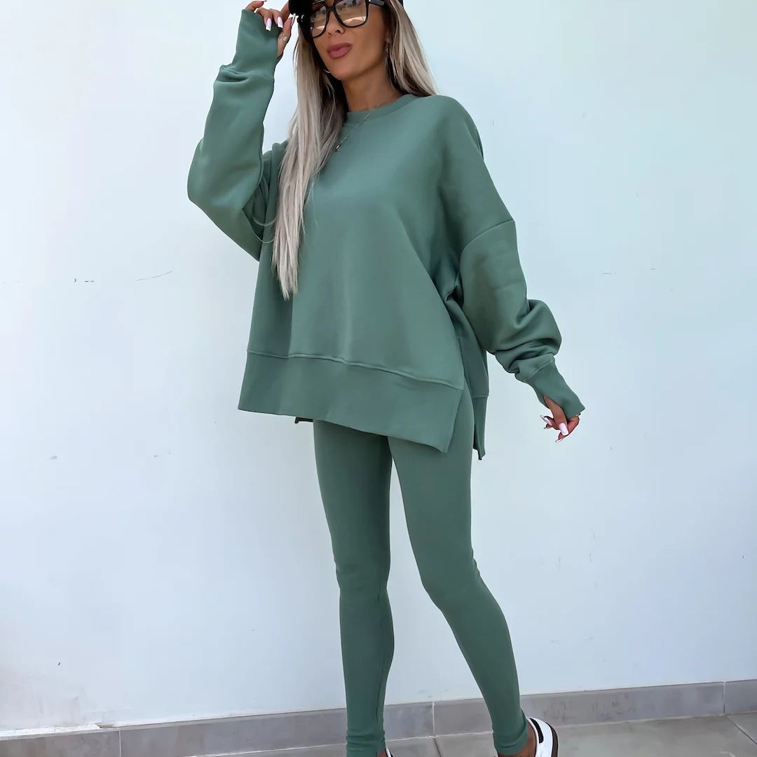W&W Mode | Gemütliches Oversized-Sweatshirt und Leggings-Set