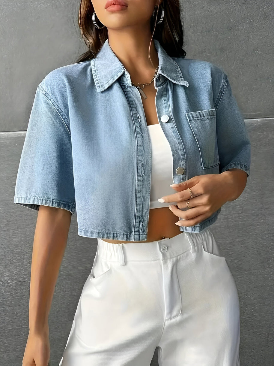 WW | Mühelos Schickes Hellblaues Denim-Shirt