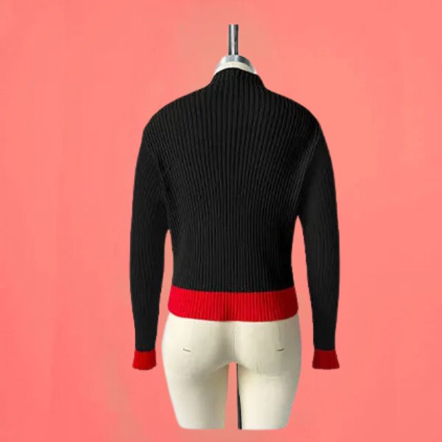 WW | Gerippter Strickpullover mit Herz-Intarsien