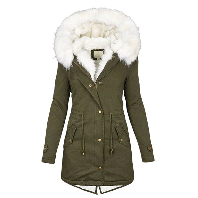 WW | Gepolsterte Winterjacke Mit Fell Für Damen