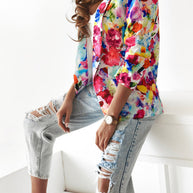 WW | Freie und Echte Florale Revers Freizeitanzug Blazer
