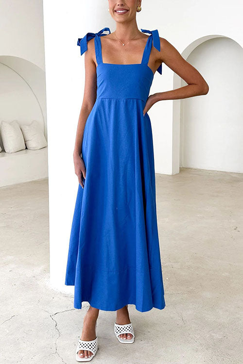 WW | Rosiedress Schleifen-Schulter Empire Taille Swing Maxi Cami Kleid