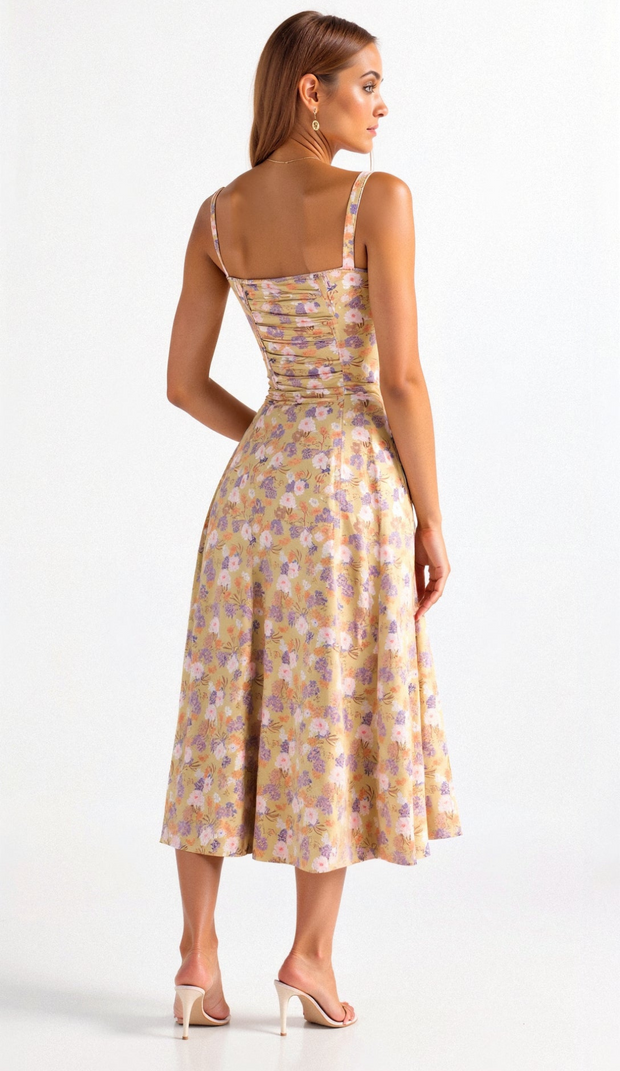WW | Blumen Kleid für Frauen Midi