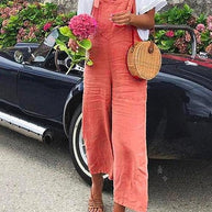 WW | Rosiedress Gerade Beine Baumwolle Leinen Urlaub Overalls