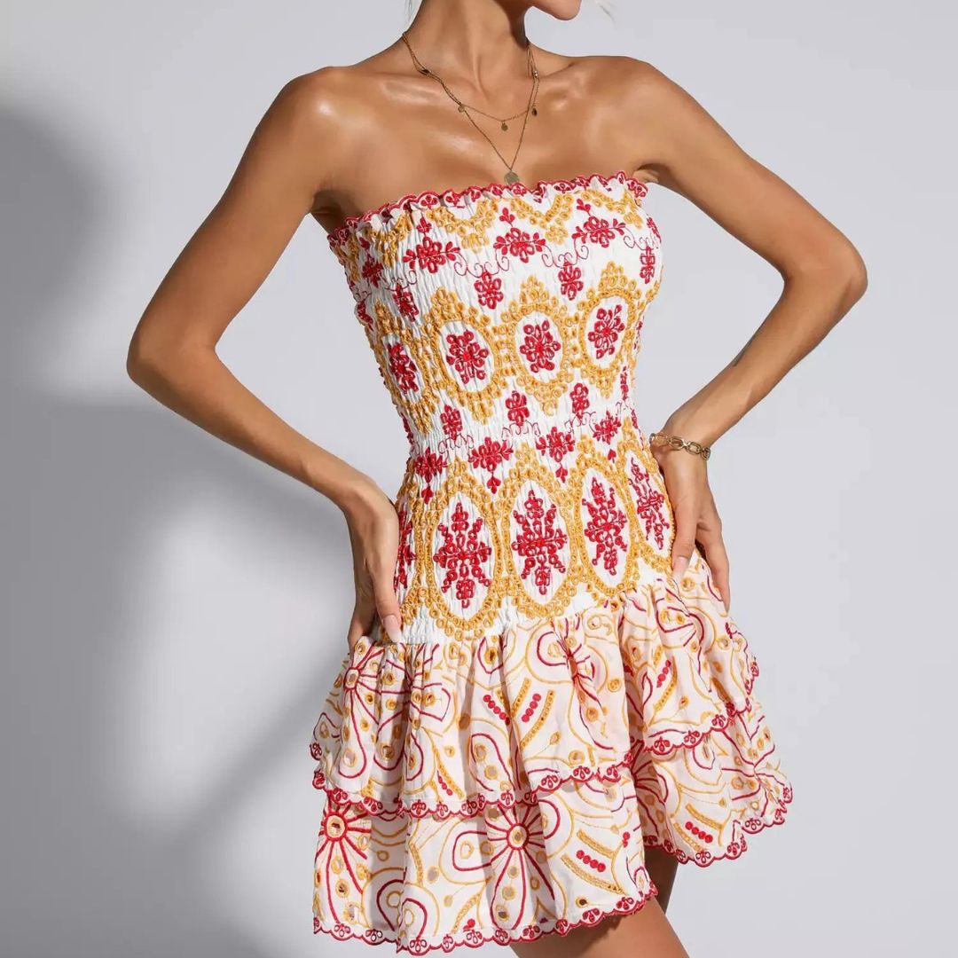 WW | Rüschen Rotes Kleid