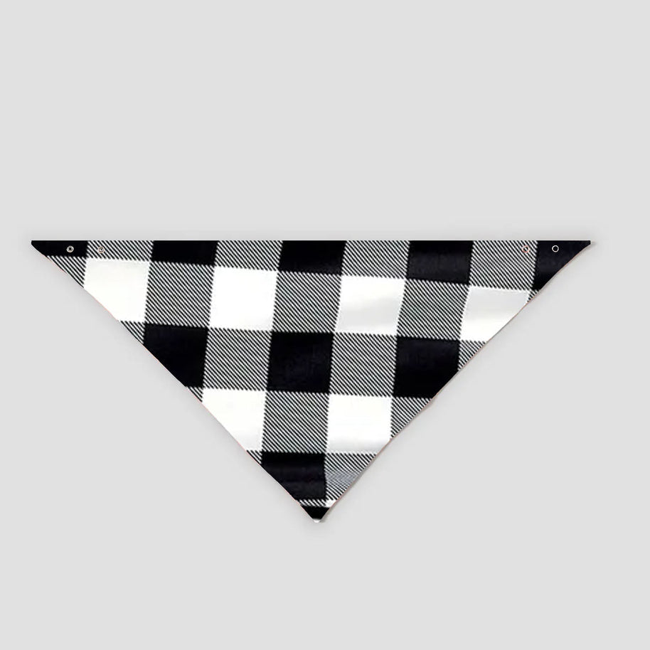 WW | Schwarz-weiß karierte Kurzarm-Weihnachtsschlafanzugset mit We are Family festlichem Schriftzug-Druck