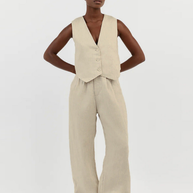 WW | Stil Leinen Weste & Hose Set