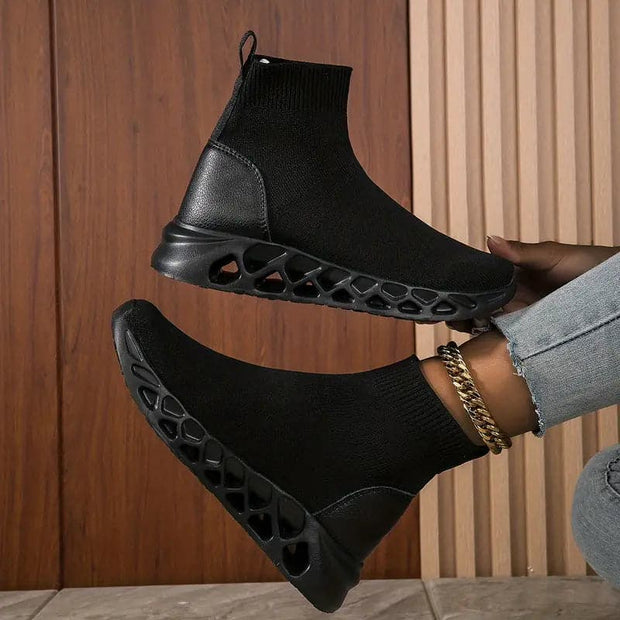 WW | Hohe Sneakers Dehnbare Atmungsaktive Obermaterial Leichtgewicht Stoßdämpfende Sohle Slip-On