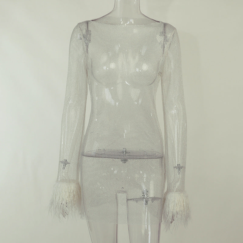 WW | Funkelndes Damen Mesh Kleid