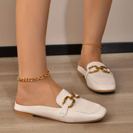 WW | Lässige Lederne Pantoletten