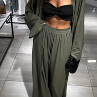WW | Leinen Kimono Und Hosen Satz
