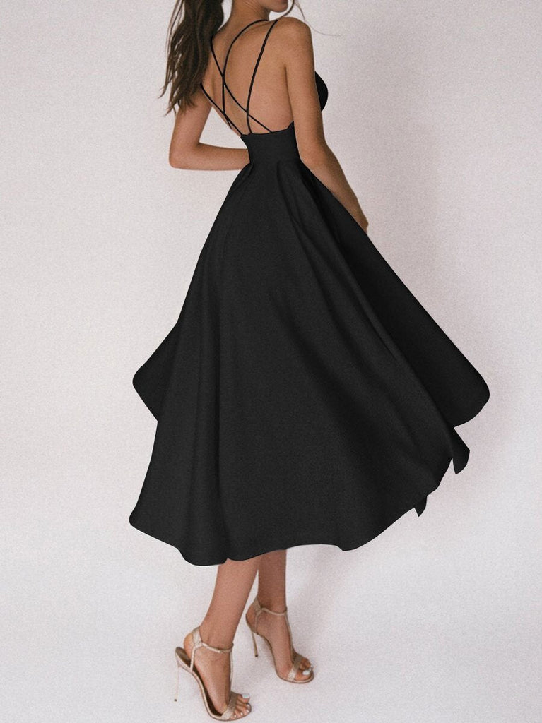 WW | Elegantes Hochzeitskleid für Damen Trägerdesign & V-Ausschnitt