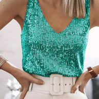 WW | Elegantes Ärmelloses Top mit Pailletten
