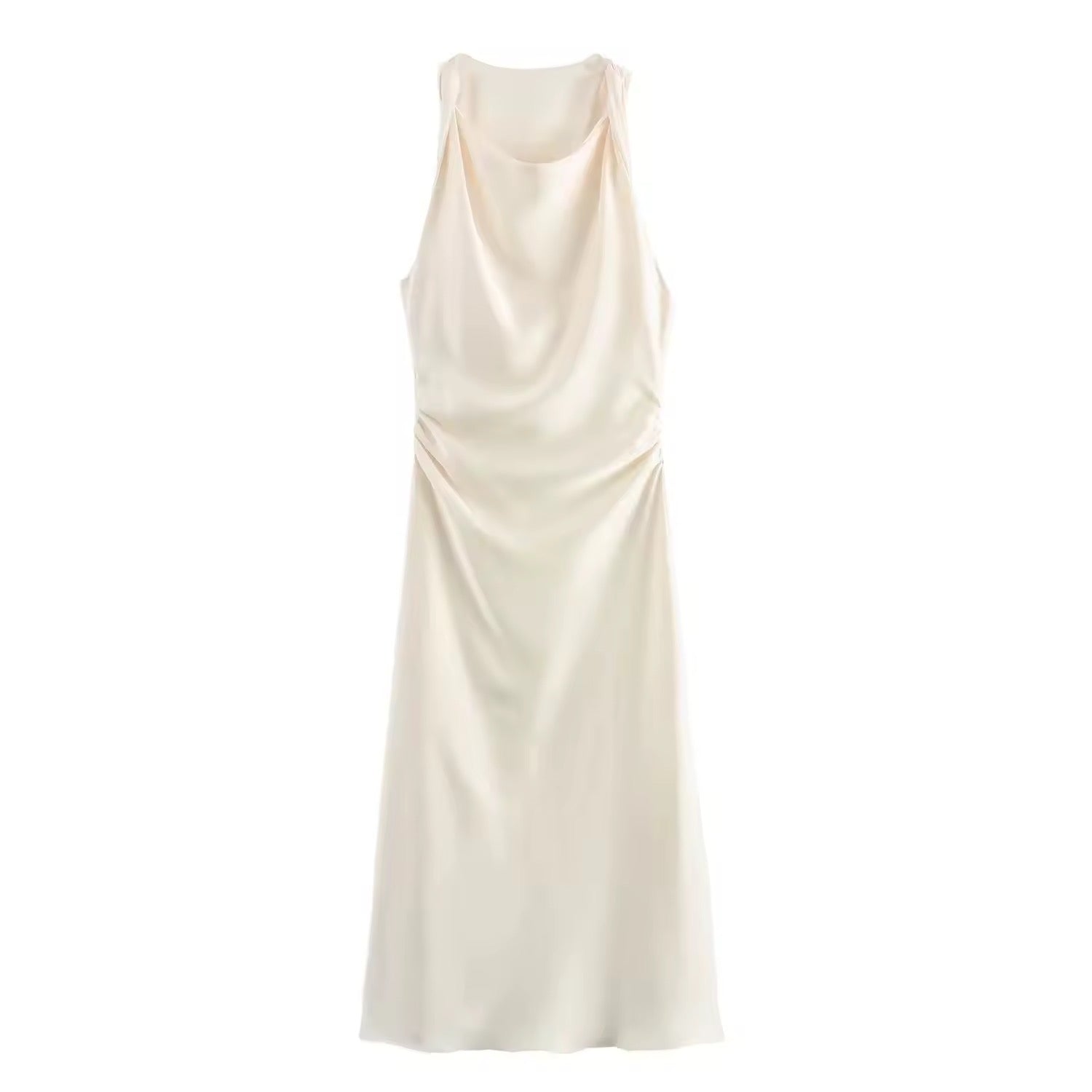 WW | Satin Maxikleid Elegante Drapierung