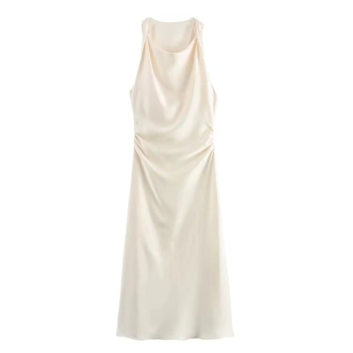 W&W Mode | Satin Maxikleid Elegante Drapierung