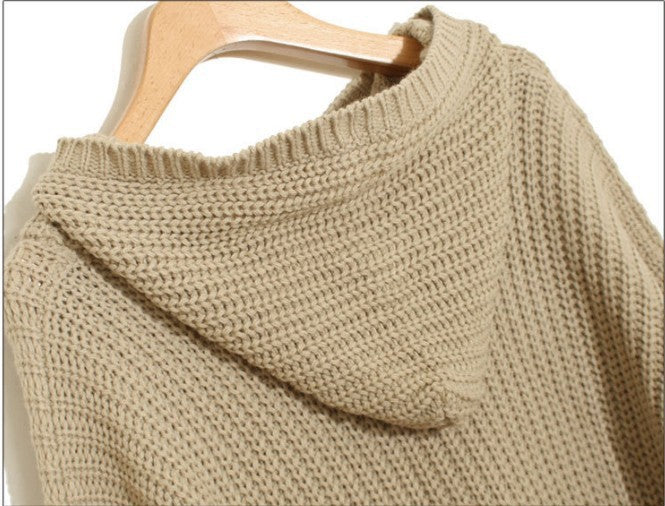 Damen Strickponcho mit Fransen und modernem Oversized-Schnitt WW