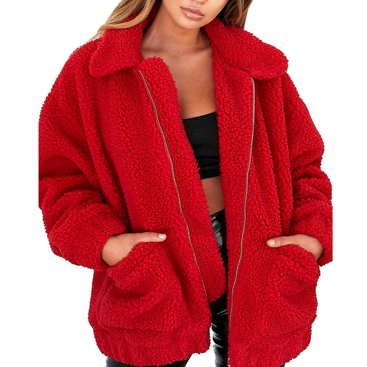 W&W Mode | Damen Fleece Sweatshirt Mit Breitem Kragen