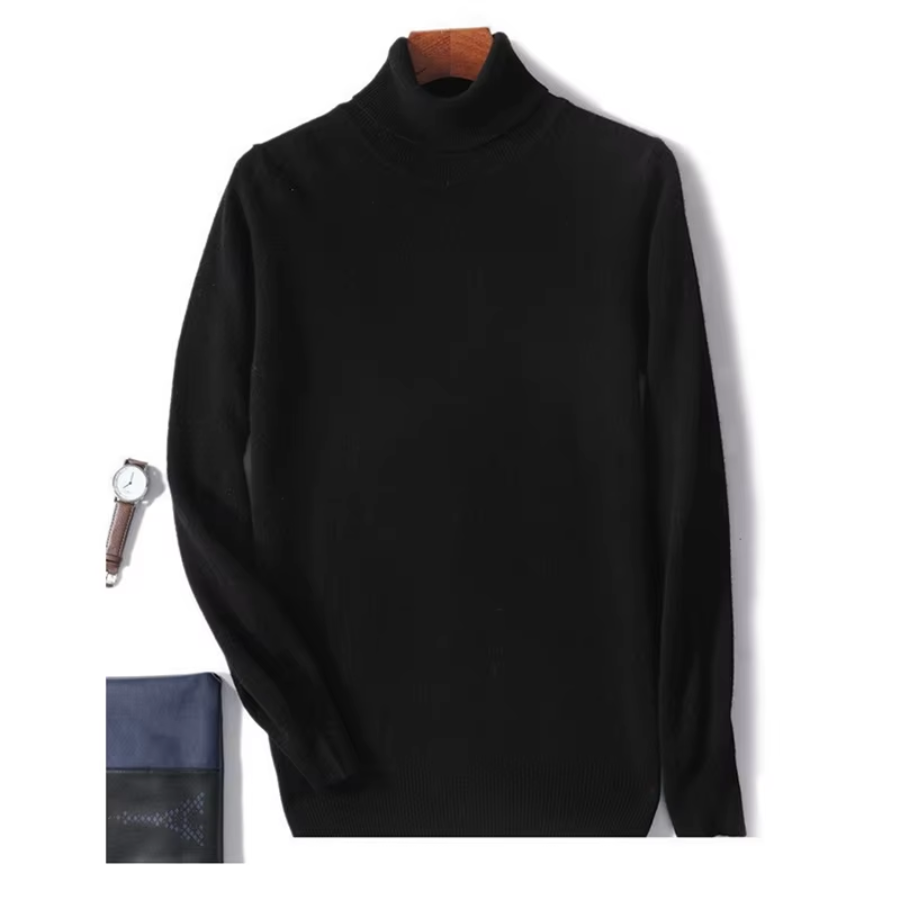 WW | Herren Wollpullover Mit Rollkragen Und Schlankem Design