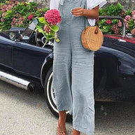 WW | Rosiedress Gerade Beine Baumwolle Leinen Urlaub Overalls