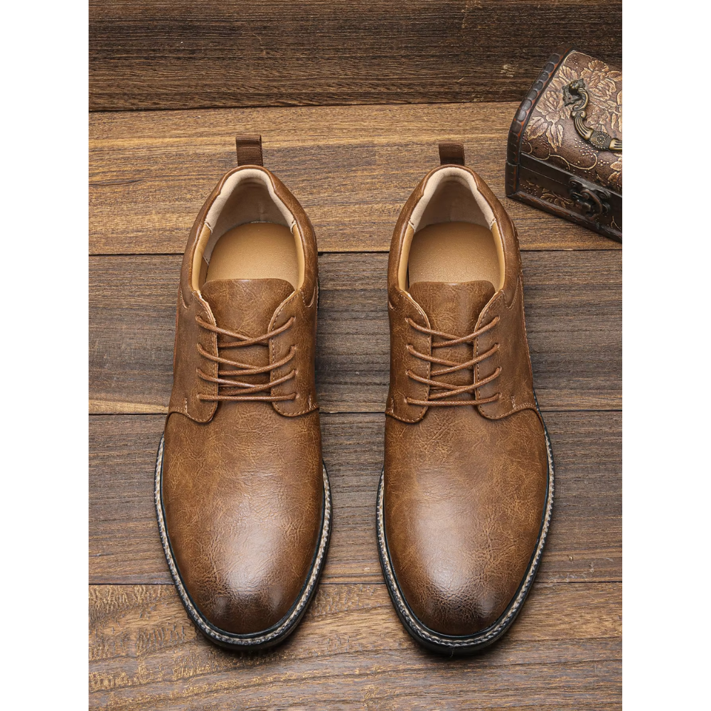 WW | Lässige Herrenschuhe Aus Leder Mit Schnürung Und Flexibler Sohle