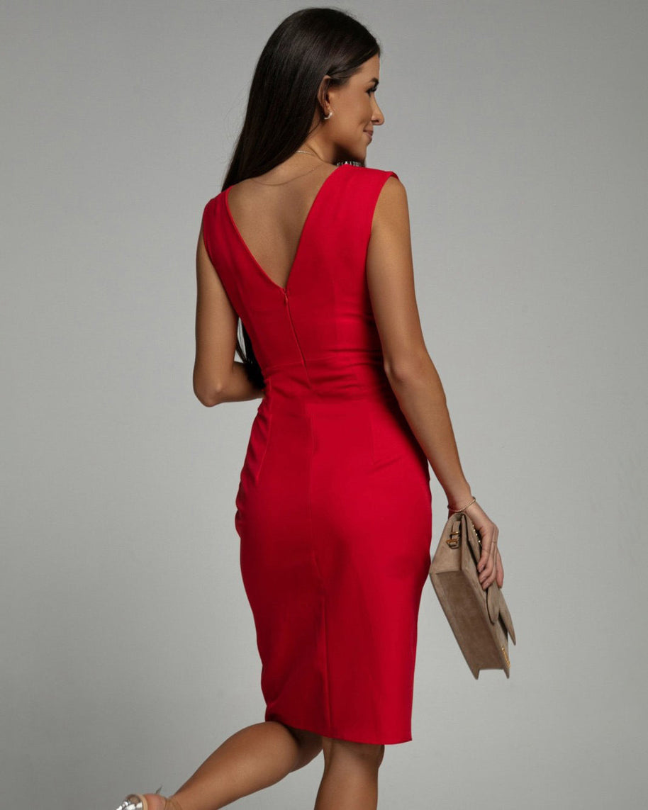 WW | V-Ausschnitt Kleid mit Schlitz