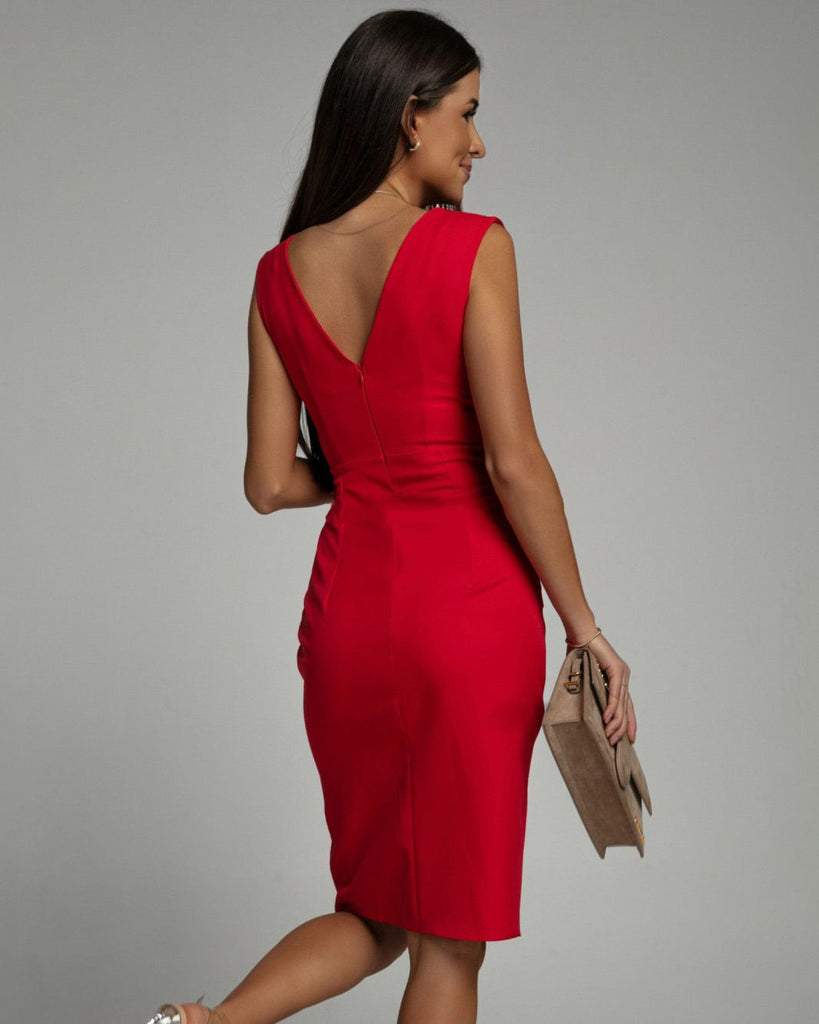 WW | V-Ausschnitt Kleid mit Schlitz