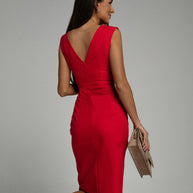 WW | V-Ausschnitt Kleid mit Schlitz
