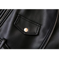 WW | Damen-Biker-Lederjacke mit Reißverschlüssen und Gürtel