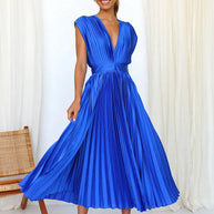 WW | Faltendes Plunge Midi Kleid