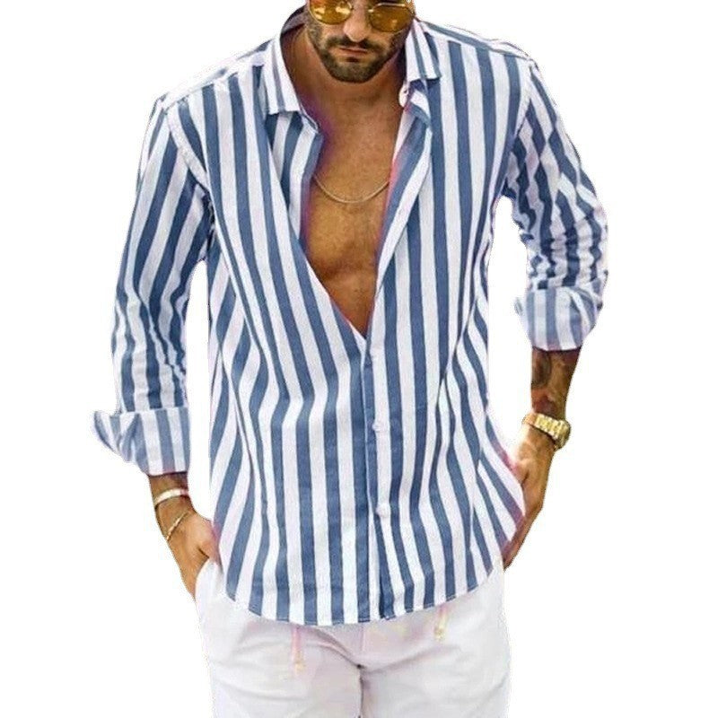 WW | Lockere Polo Kragen Streifen Shirt