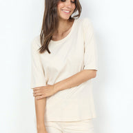 WW T-Shirt mit längeren Ärmeln in Creme