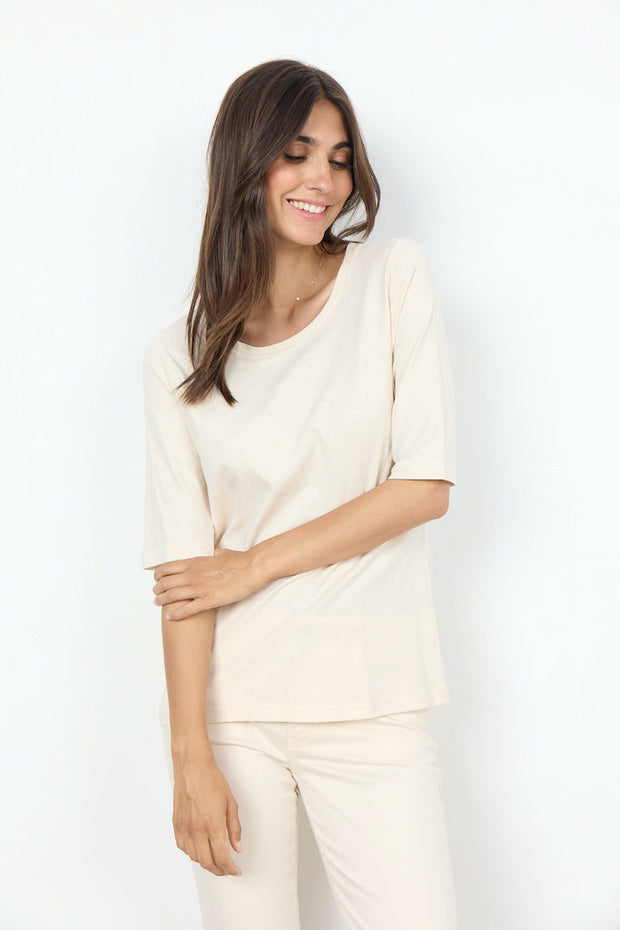 WW T-Shirt mit längeren Ärmeln in Creme