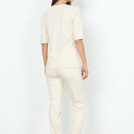 WW T-Shirt mit längeren Ärmeln in Creme