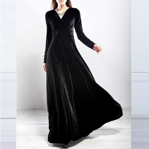 W&W Mode | Glamorous Chic Kleid mit verdicktem V-Ausschnitt