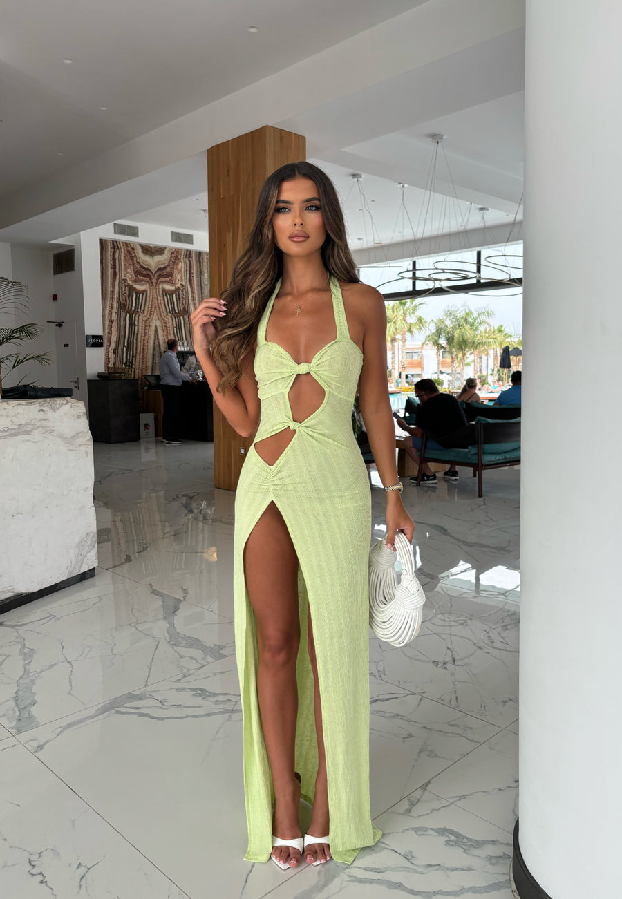 Damen-Midikleid mit Cut-outs und tailliertem Schnitt