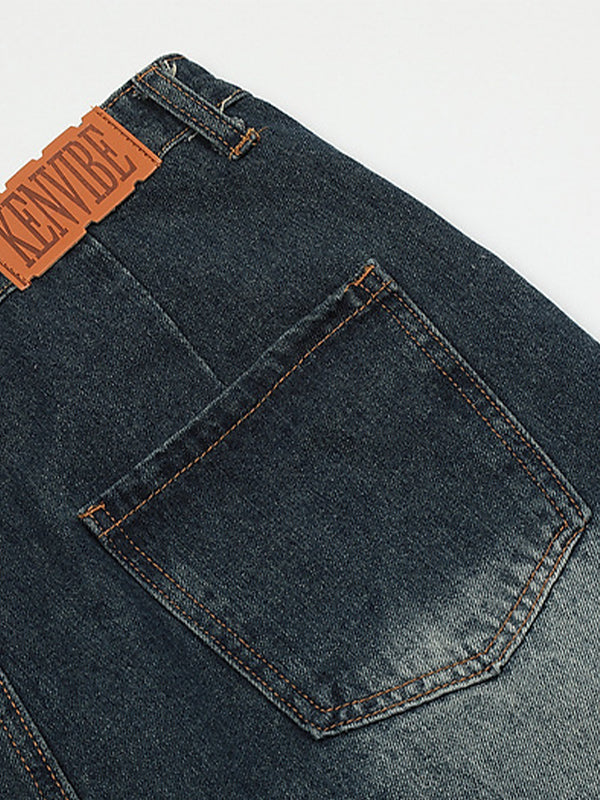 WW | Baggy Sternmuster Patchwork Jeansshorts