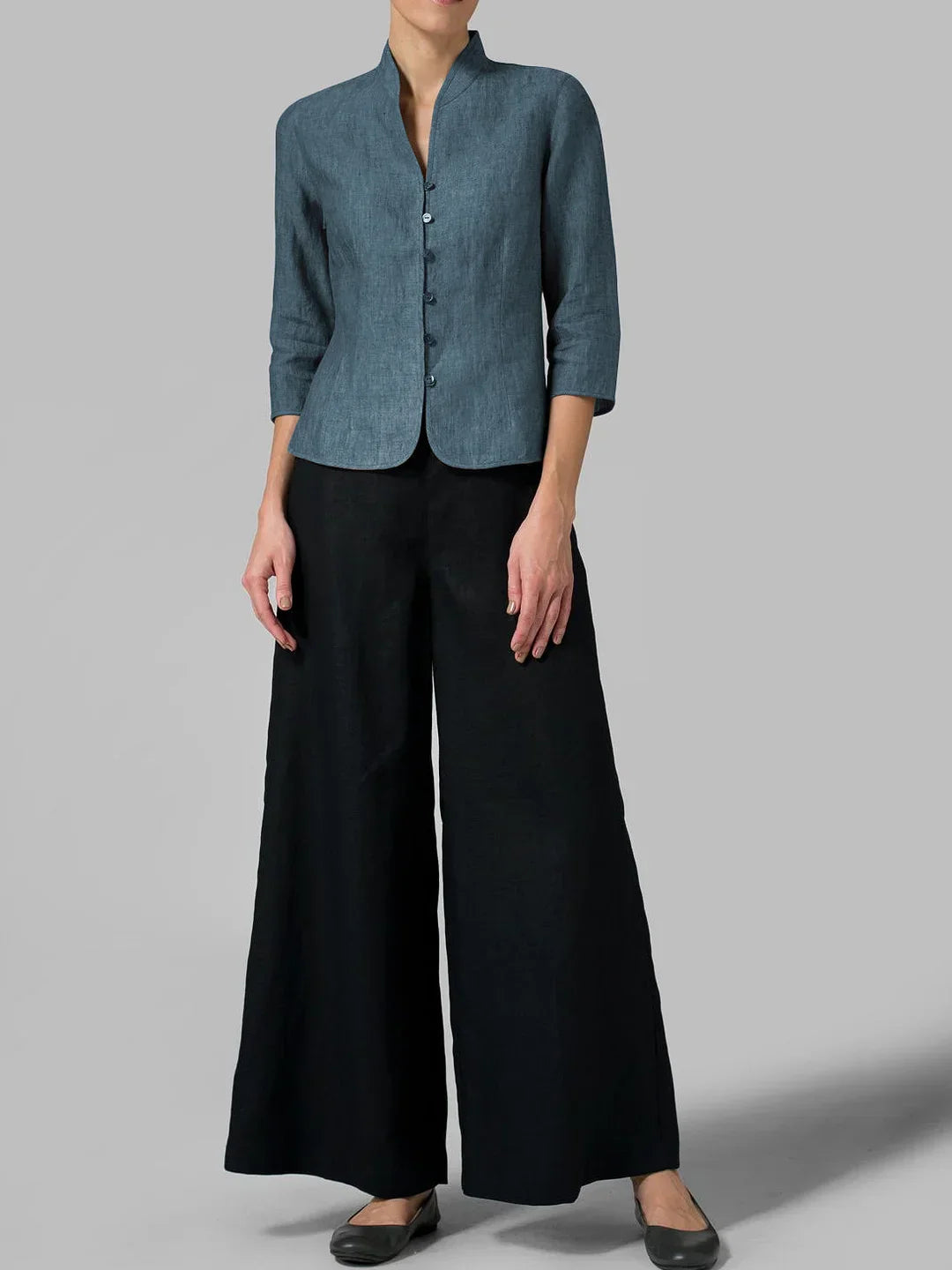WW | Stylische Bluse Mit Stehkragen Für Damen