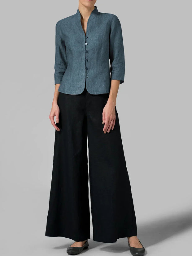 WW | Stylische Bluse Mit Stehkragen Für Damen