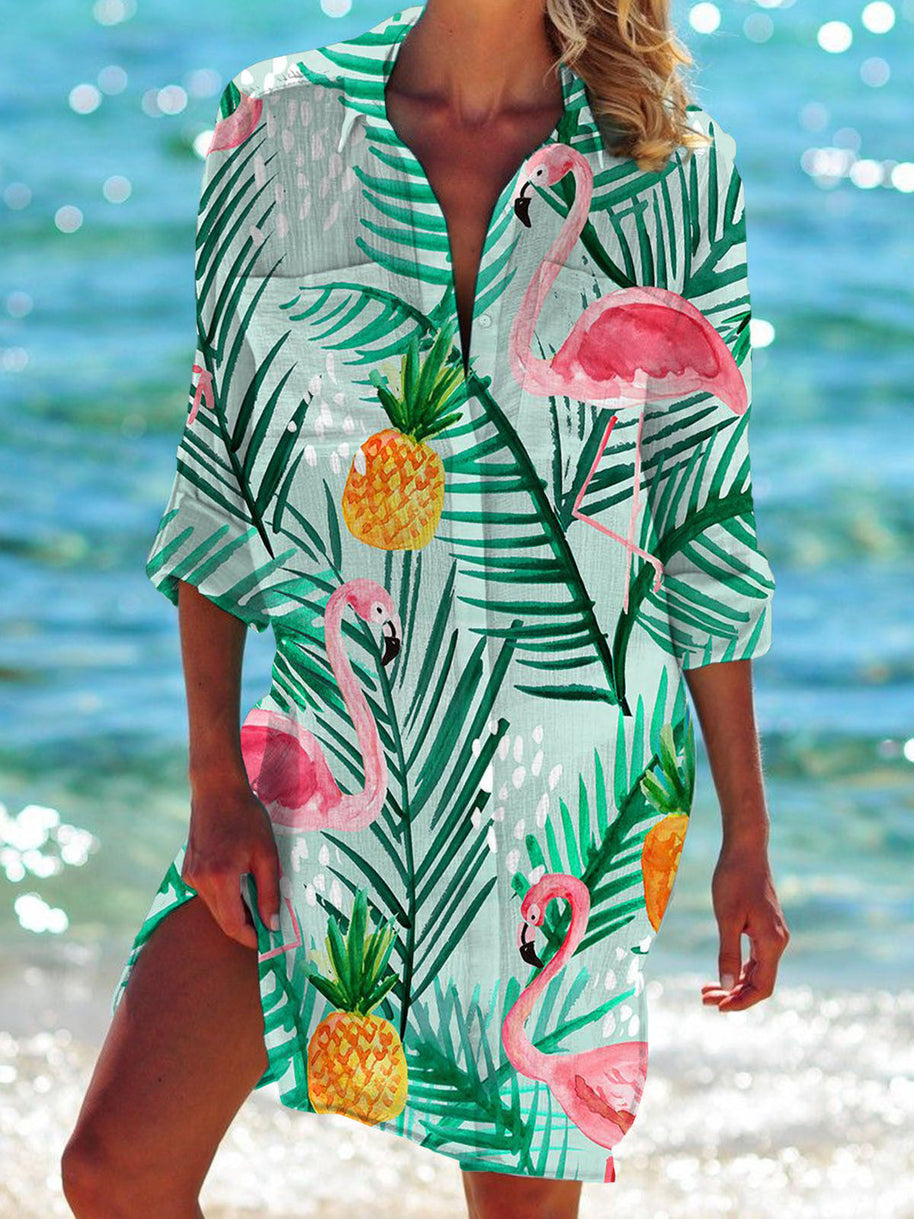 WW | Bikini Jacke Shirt Badeanzug Strickjacke Damenbekleidung Druck Urlaub Strandshirt