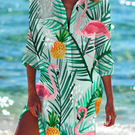 WW | Bikini Jacke Shirt Badeanzug Strickjacke Damenbekleidung Druck Urlaub Strandshirt