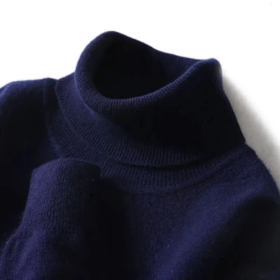 WW | Herren Wollpullover Mit Rollkragen Und Schlankem Design