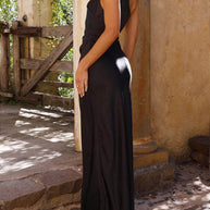 WW | Ein Schulter Satin Maxikleid Mit Schlitz Für Damen
