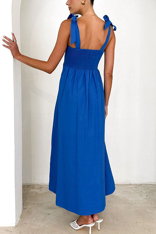 WW | Rosiedress Schleifen-Schulter Empire Taille Swing Maxi Cami Kleid